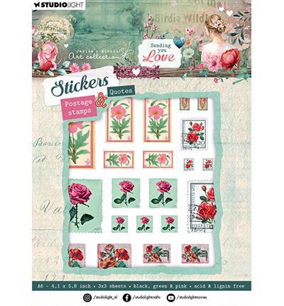JMA-SYL-STIC36 - Jenine's - Postage Stamps & Quotes Sending You Love nr.36 - Sticker Sheets
