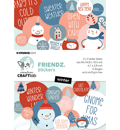 CCL-FR-STIC37 - CraftLab - Sticker Paper Pad Winter Friendz nr.37 - 