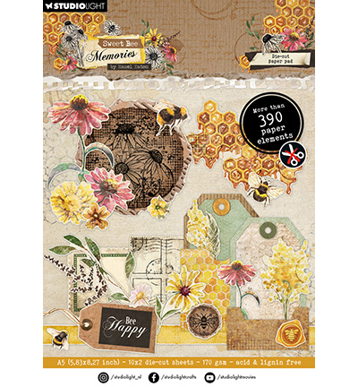 HE-SB-DCPP285 - Hazel Eaton - Paper Pad Paper Elements Sweet Bee Memories nr.285 - Die-Cut Paper Pad