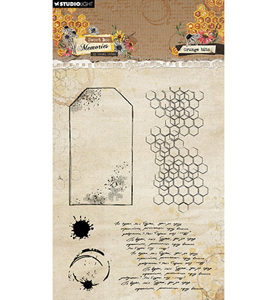 HE-SB-STAMP793 - Hazel Eaton - Grunge Bits Sweet Bee Memories nr.793 - Cadres, Etiquettes, Billets