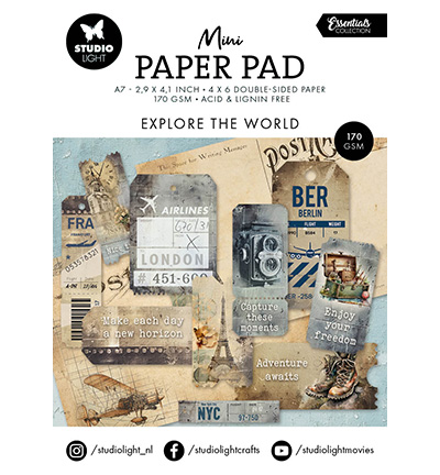 SL-ES-DPP304 - StudioLight - Mini Paper Pad Explore the World Essentials nr.304 - Paper Pad Mini SL-ES-DPP304 - StudioLight - Mini Paper Pad Explore the World Essentials nr.304 - Paper Pad Mini