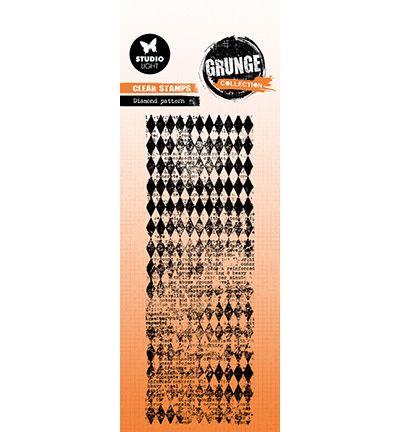 SL-GR-STAMP825 - StudioLight - SL Clear Stamp Diamond Pattern Grunge Collection nr.825 - Fond