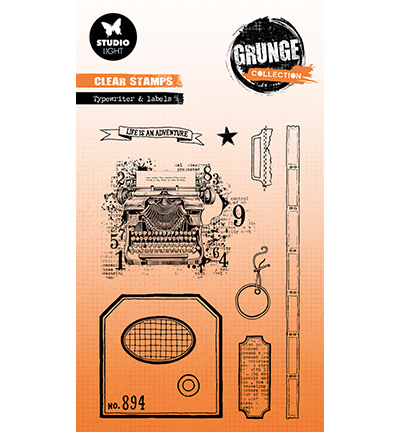 SL-GR-STAMP826 - StudioLight - Typewriter & Labels Grunge Collection nr.826 - Cadres, Etiquettes, Billets