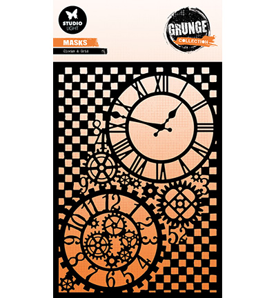 SL-GR-MASK334 - StudioLight - Paper Elements Grunge Collection nr.334 - Clock