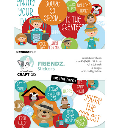 CCL-FR-STIC38 - CraftLab - Sticker Paper Pad On the Farm Friendz nr.38 - 