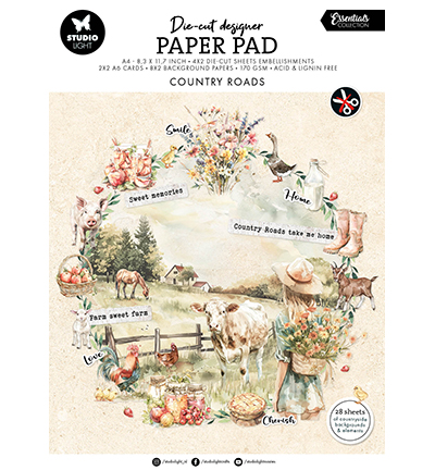 SL-ES-DCPP310 - StudioLight - Die-cut Paper Pad Country roads Essentials nr.310 - Die-Cut Paper Pad