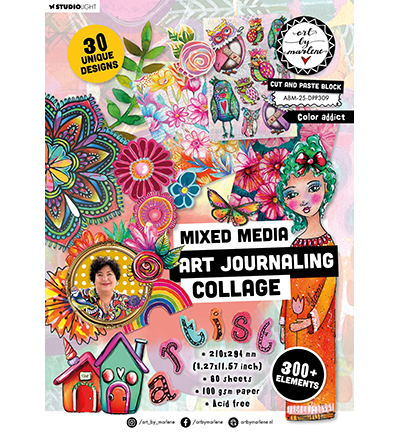 ABM-25-DPP309 - Art by Marlene - Collage Paper Pad Cut and paste book - Color addict Art by Marlene nr.309 - Collage Paper