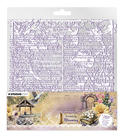 JMA-GB-ACS14 - Jenine's - Acetate Sheets White & dark purple Growing & Blooming nr.14 - 
