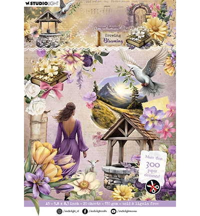 JMA-GB-DCPP318 - Jenine's - Die-cut Paper Pad Paper elements Growing & Blooming nr.318 - Die-cut Paper Pad