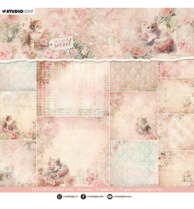 SL-ACS-DPP315 - StudioLight - Designer Paper Pad Background paper A Cat's Secret nr.315 - 