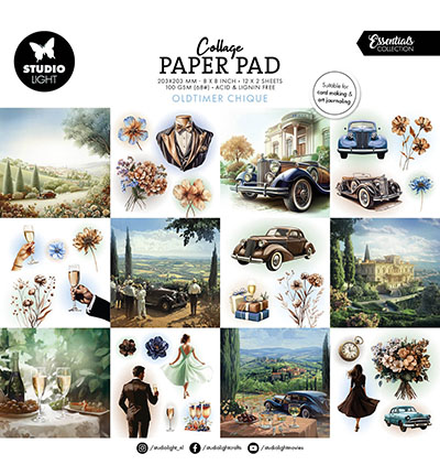 SL-ES-CPP377 - StudioLight - Collage Paper Pad Oldtimer Chique Essentials nr.377 - Collage Paper Pad