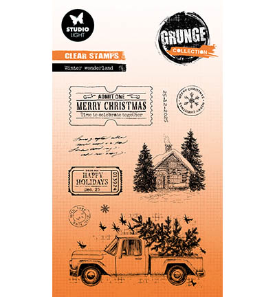 SL-GR-STAMP844 - StudioLight - Winter wonderland Grunge Collection nr.844 - Noël, hiver