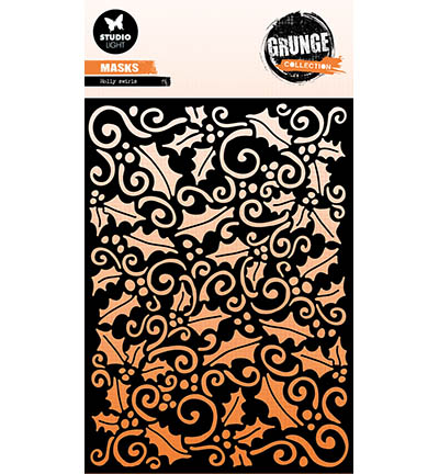 SL-GR-MASK349 - StudioLight - Holly swirl Grunge Collection nr.349 - Noël, hiver