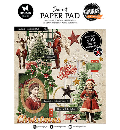 SL-GR-DPP327 - StudioLight - Die-cut Paper Pad Background paper Grunge Collection nr.327 - Die-Cut Paper Pad