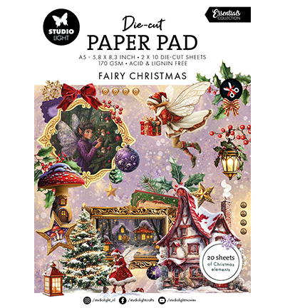 SL-ES-DCPP334 - StudioLight - Die-cut Paper Pad Fairy Christmas Essentials nr.334 - Die-Cut Paper Pad