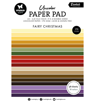 SL-ES-UPP340 - StudioLight - Alle Unicolor Paper Pad Fairy Christmas Essentials nr.340 Essentials nr.851 - Paper Pad Unicolor