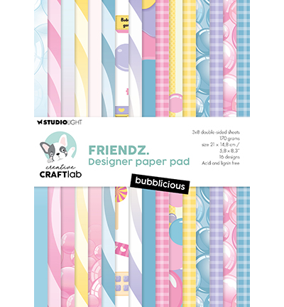 CCL-FR-DPP358 - CraftLab - Designer Paper Pad Bubblicious Friendz nr.358 - 