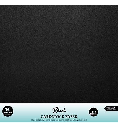 SL-CO-PS48 - StudioLight - Paper Set Cardstock Black 250 gsm Essentials nr.48 - 