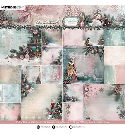 JMA-CB-DPP393 - Jenine's - Backgrounds Christmas Blush nr. 393 - Designer Paper Pad