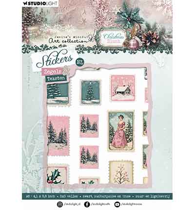 JMA-CB-STIC53 - Jenine's - Zegels & Teksten Christmas Blush nr. 53 - 