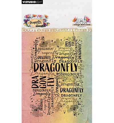 HE-DD-STAMP909 - Hazel Eaton - Grunge word cloud Dragonfly Dreams nr. 909 - 