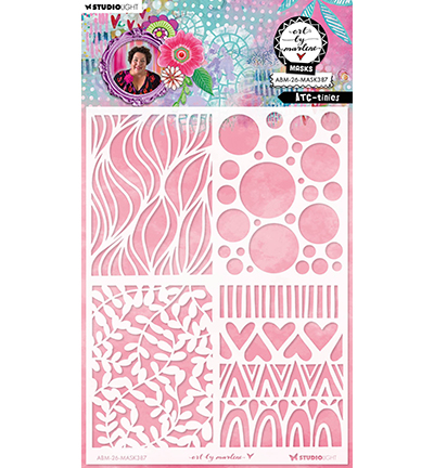 ABM-26-MASK387 - Art by Marlene - ATC-tinies Art by Marlene nr. 387 - 