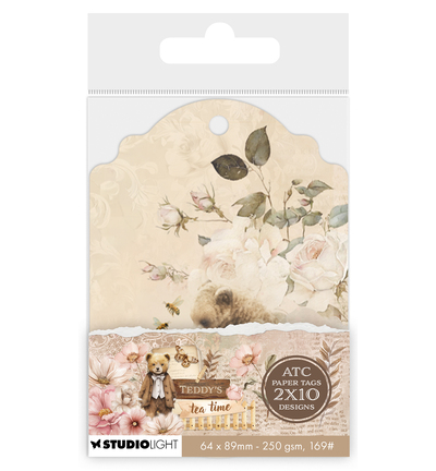 SL-TTT-TAG10 - StudioLight - Tags ATC tags Teddy's Tea Time nr. 10 - 