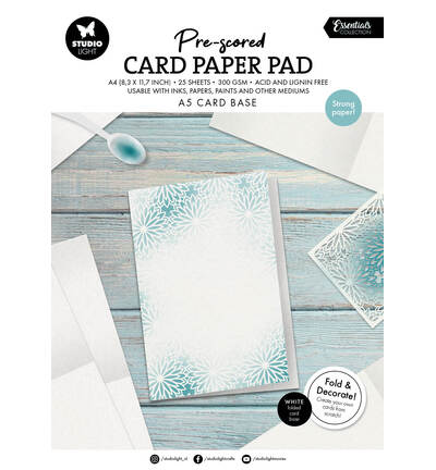 SL-ES-PP443 - StudioLight - SL Card Paper Pad pre-scored white cards Essentials nr. 443 - 
