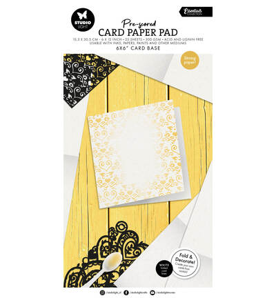 SL-ES-PP445 - StudioLight - Card Paper Pad pre-scored white cards Essentials nr. 445 - 