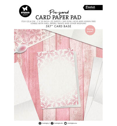 SL-ES-PP447 - StudioLight - Card Paper Pad pre-scored white cards Essentials nr. 447 - 