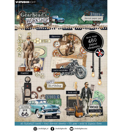 SL-GW-DCPP469 - StudioLight - Die-cut elements Gearhead's Workshop - 20 sheets nr. 469 - 