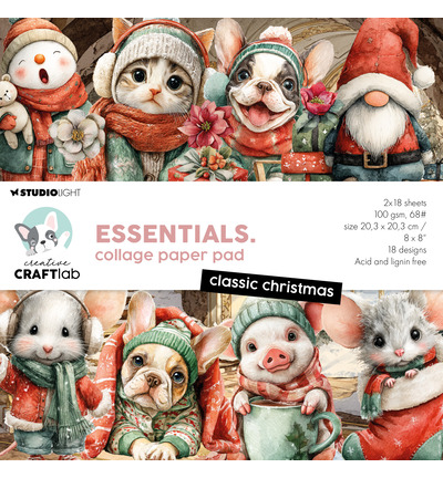 CCL-ES-CPP498 - CraftLab - CCL Bloc Papier Collage – Classic Christmas Essentials n° 498 - 