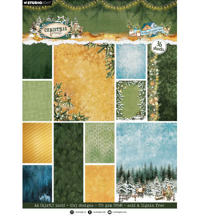 SL-CF-DPP474 - StudioLight - StudioLight Bloc Papier Design – Background Paper Christmas Forest n° 474 - 