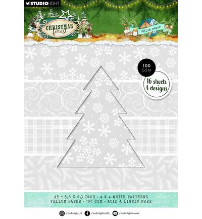 SL-CF-VPP479 - StudioLight - StudioLight Bloc Papier Vélin – Backgrounds Christmas Forest n° 479 - 