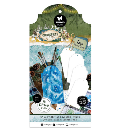 SL-CF-TAGBL13 - StudioLight - StudioLight Bloc Papier Étiquettes – White Tags Christmas Forest n° 13 - 