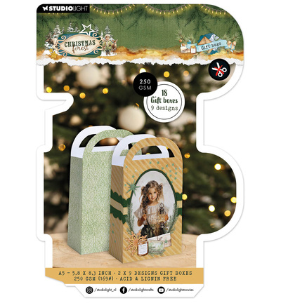 SL-CF-GBPP481 - StudioLight - StudioLight Bloc Papier Boîtes Cadeaux – Giftbag Christmas Forest n° 481 - 