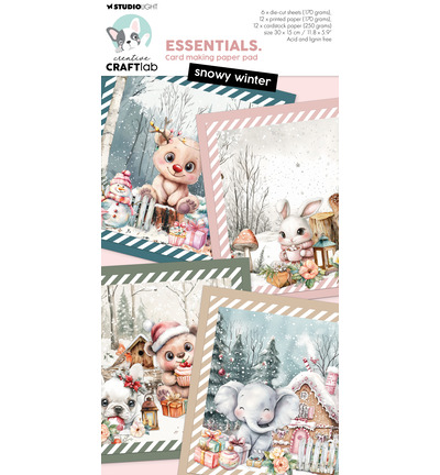 CCL-ES-CMP42 - StudioLight - CCL Bloc Papier Cartes – Snowy Winter Essentials n° 42 - Blocs cartes