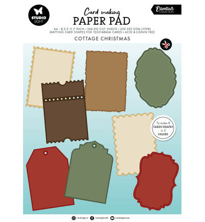 SL-ES-CMP37 - StudioLight - StudioLight Bloc Papier Cartes – Cottage Christmas Essentials n° 37 - Blocs cartes