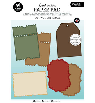SL-ES-CMP38 - StudioLight - StudioLight Bloc Papier Cartes – Cottage Christmas Essentials n° 38 - Blocs cartes
