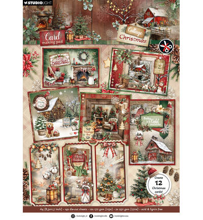 SL-CC-CMP41 - StudioLight - StudioLight Bloc Papier Cartes – Cottage Christmas n° 41 - Blocs cartes