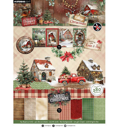 SL-CC-DCPP483 - StudioLight - StudioLight Bloc Papier Design Die-Cut – DIY Paper Cottage Christmas n° 483 - Blocs papier die-cut