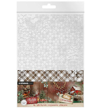 SL-CC-ACS23 - StudioLight - StudioLight Feuilles Acétate – Plaid and Snow Cottage Christmas n° 23 - Vellum & acetate
