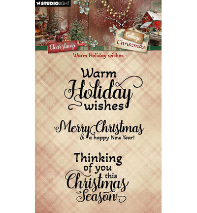 SL-CC-STAMP958 - StudioLight - StudioLight Tampons Transparents – Warm Holiday Wishes Cottage Christmas n° 958 - Tampons Studio Light
