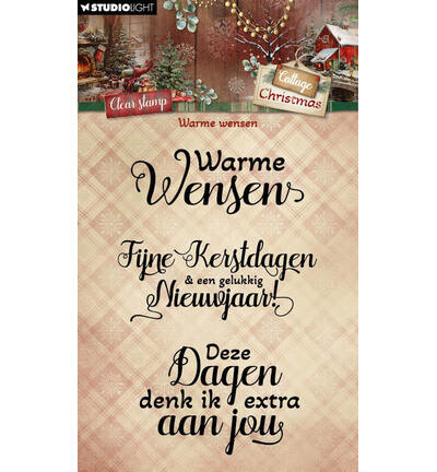 SL-CC-STAMP959 - StudioLight - StudioLight Tampons Transparents – Warme Wensen Cottage Christmas n° 959 - Tampons Studio Light