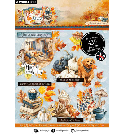 SL-AS-DCPP499 - StudioLight - StudioLight Bloc Papier Die-Cut – Die-Cut Paper Autumn Story n° 499 - 