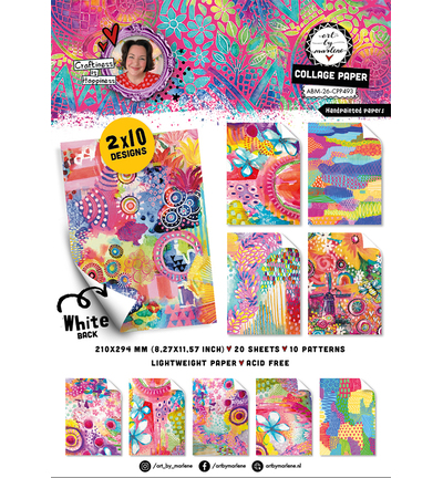 ABM-26-CPP493 - StudioLight - ABM Bloc Papier Collage – Handpainted Papers Art by Marlene n° 493 - 