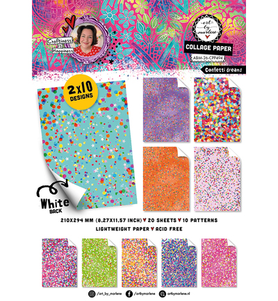 ABM-26-CPP494 - StudioLight - ABM Bloc Papier Collage – Confetti Dreamz Art by Marlene n° 494 - 