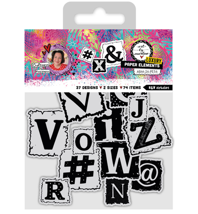 ABM-26-PE56 - StudioLight - ABM Éléments Papier – B&W Alphabet Art by Marlene n° 56 - 