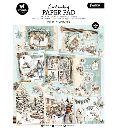 SL-ES-CMP45 - StudioLight - StudioLight Bloc Papier Cartes – Rustic Winter Essentials n° 45 - Blocs cartes