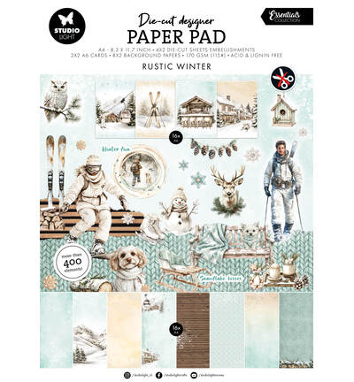 SL-ES-DCPP509 - StudioLight - StudioLight Bloc Papier Die-Cut – Rustic Winter Essentials n° 509 - Blocs papier die-cut